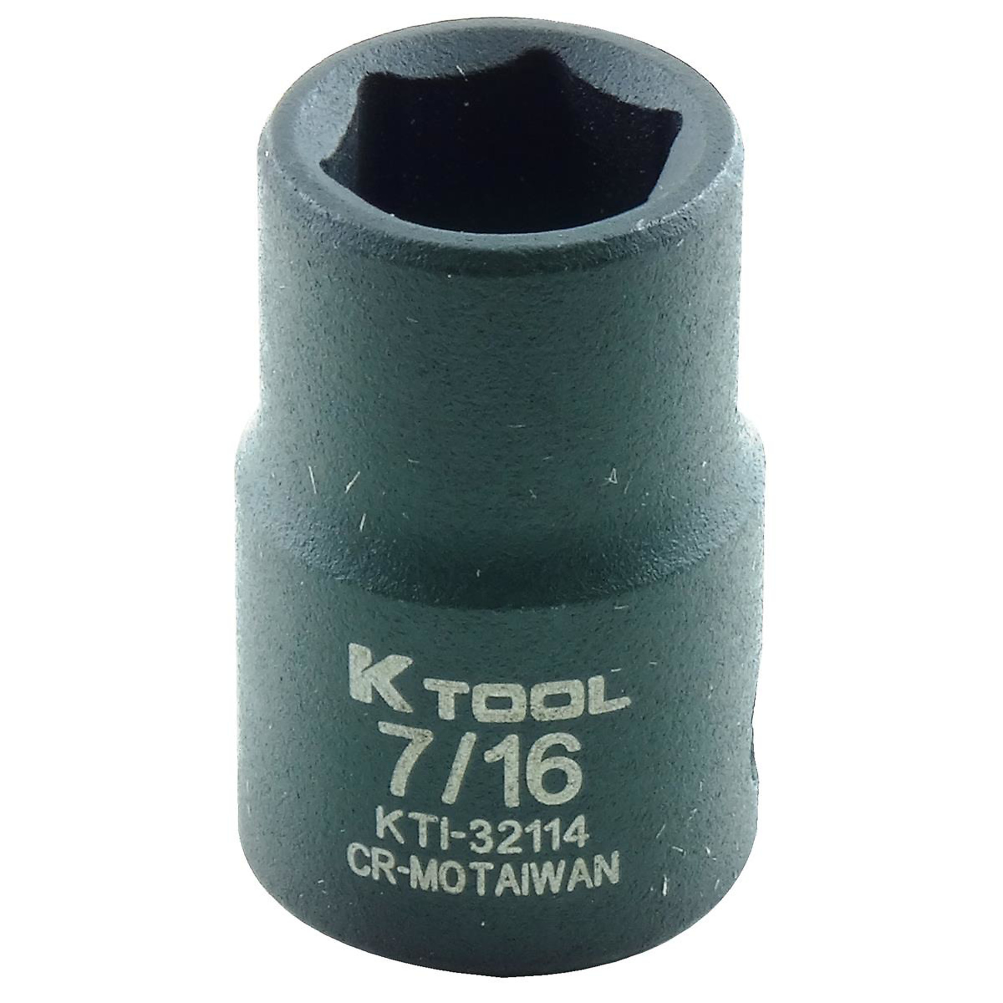 K Tool International 7/16in. Impact Socket — 3/8in. Drive, 6-Point, Chrome-Moly Steel, Model# KTI32114